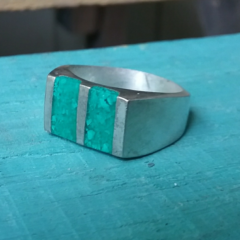 Vintage 925 Mexico Sterling Silver Turquoise Ring